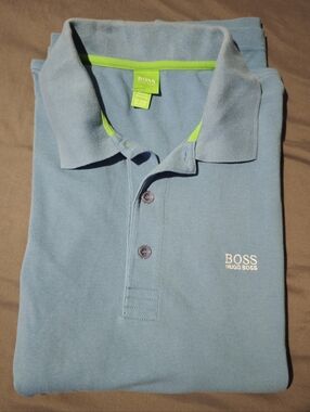 Hugo Boss Green Label Men's Short Sleeve Polo Shirts - Blue Size XXL